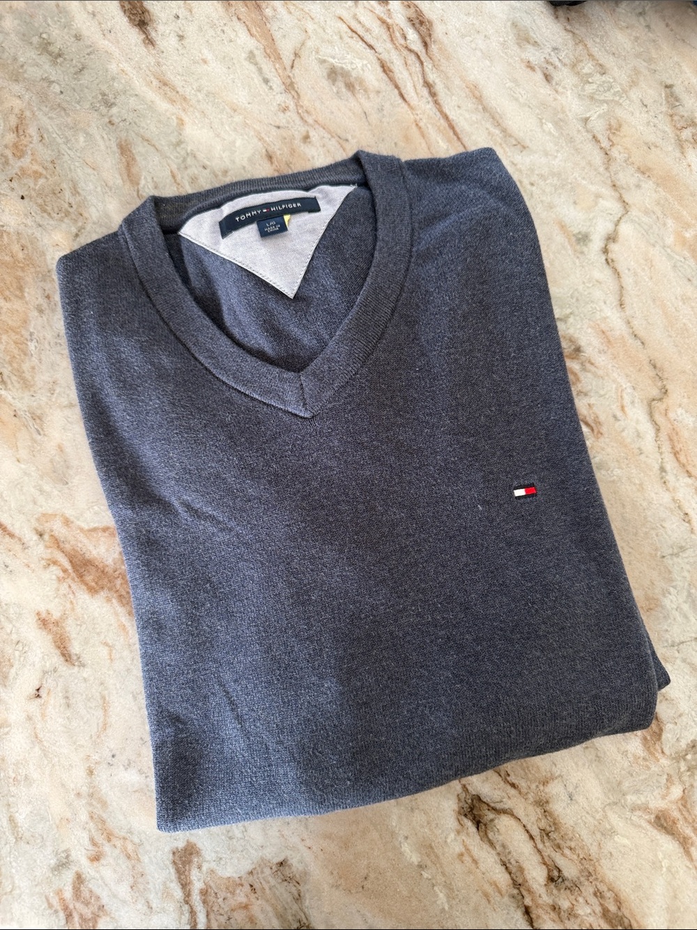 Tommy Hilfiger Men's V-Neck Sweater Blue